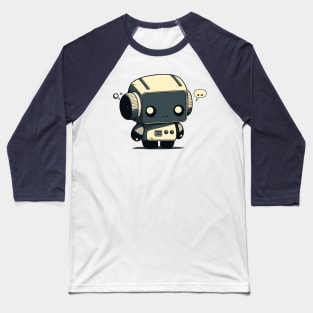 Happy but Sad Robot || Kawaii AI Robot Baseball T-Shirt